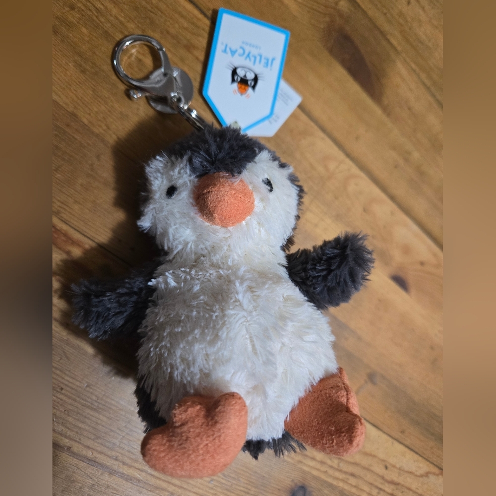 Jellycat Peanut Penguin Bag Charm 6.7x2.4x2.4" Soft and Plush NWT Authentic - Picture 4 of 6